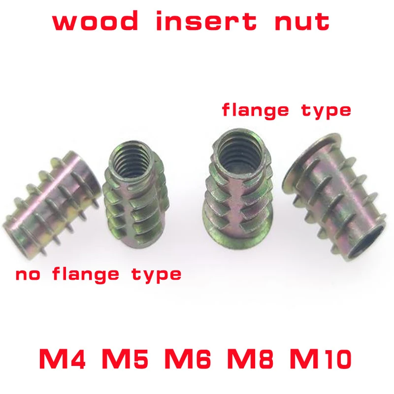 50 Pieces M4 m5 m6 m8 m10 Insert Nuts Zinc Alloy Screw To; Threaded Hex ...