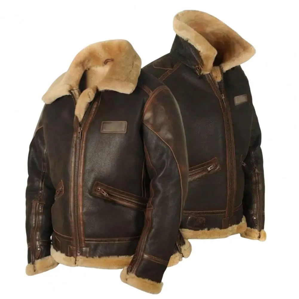 

Leather Jacket for Men Motorcycle Stand Collar Zipper Pocket Jackets Male Winter PU Coats Biker Coat Thicken Overcoats