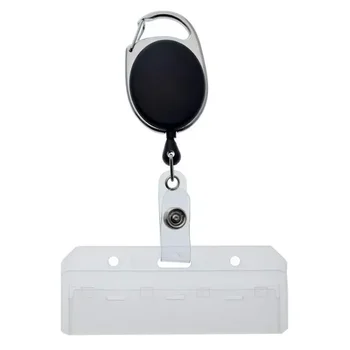 Custodia per clip per mezzo titolare della carta Bobina per badge retrattile in plastica in lega di zinco Bobine per badge facili da tirare Custodia trasparente per permesso di lavoro