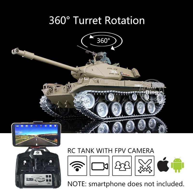 1/16 HENG LONG 7.0 커스텀 워커 불독 FPV RTR RC 탱크 3839..