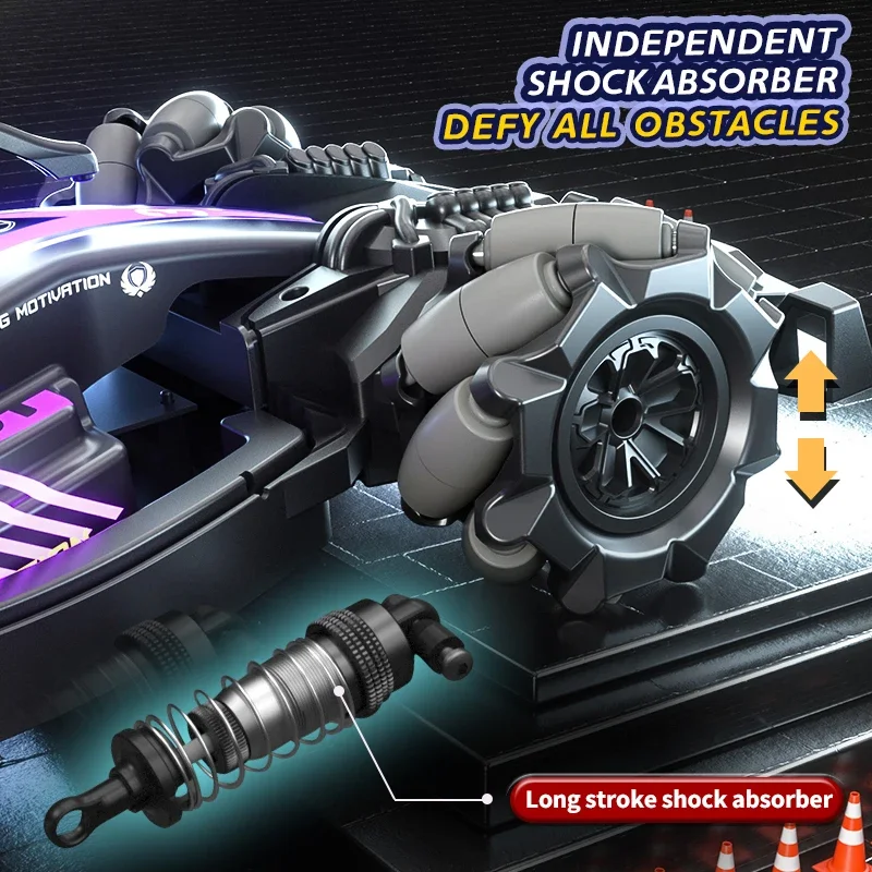 2.4G RC Spray Drift Stunt Car 4CH Lights Sound Effect Dual Remote Control High Speed Vehicle Competitive Game Kids Toys Boy Gift 5