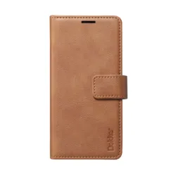 Deluxe 2 - in - 1 Detachable Faux Leather Wallet Case with Wireless Charging Capability - iPhone 15 Plus (Light brown)