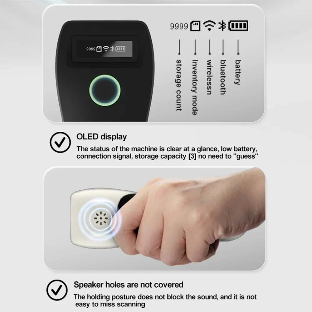W6 Mini Wireless Barcode Scanner, CMOS Bluetooth Pocket QR/Barcode Reader, 1D/2D, for iOS & Android Payments