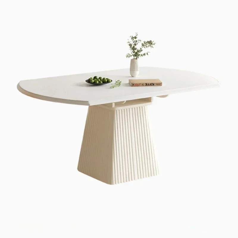 

Simple White Dining Table Modern Solid Wood Folding Bedside Table Design Extendable Make Up Furniture
