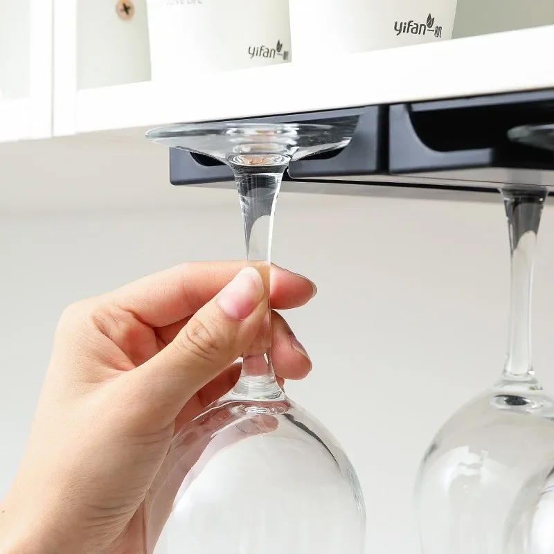 2PCS Upside-down Wine Kitchen Glass Holder Upside-down Glass Holder Household Hanging Glass Holder Free of Drilling
