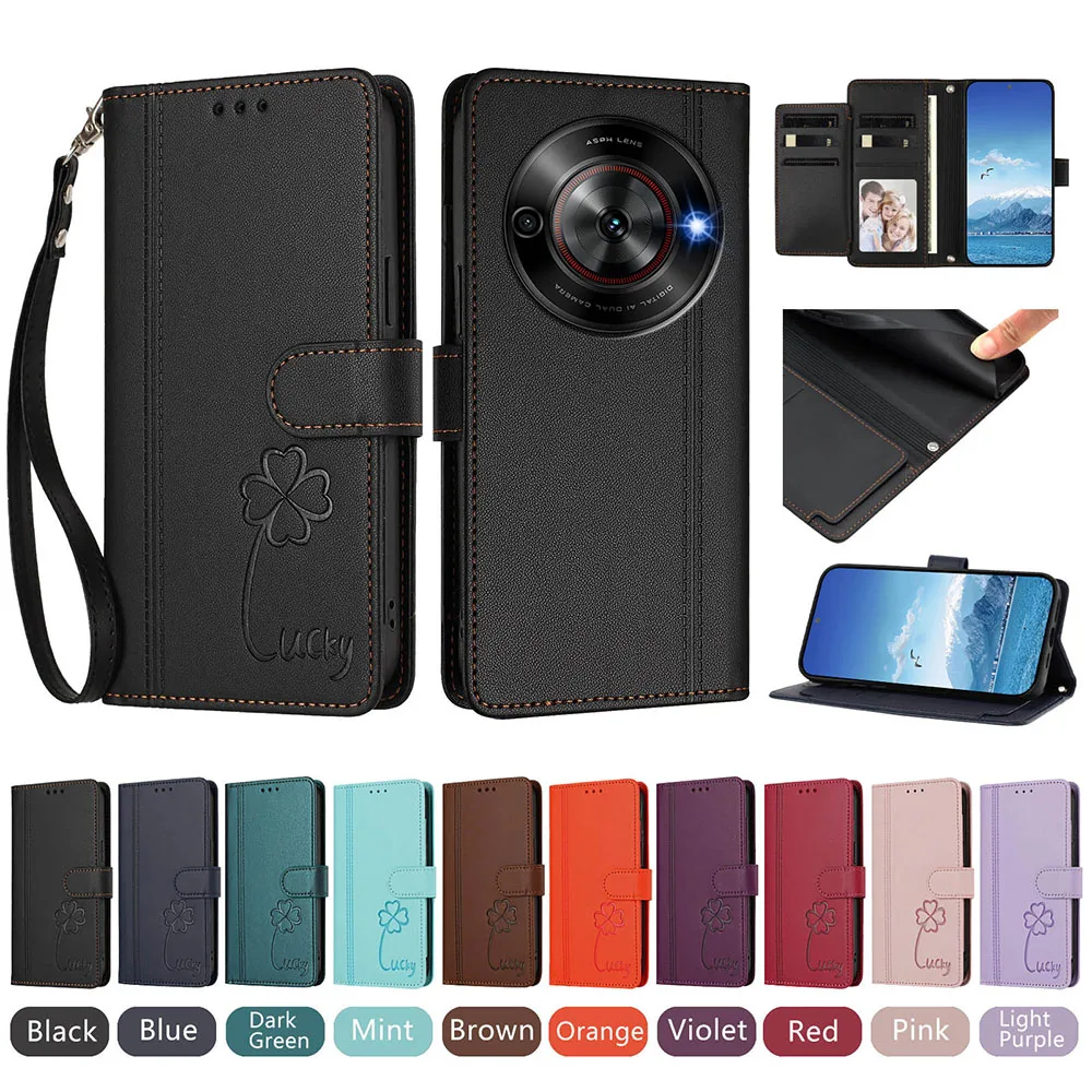 Elegant Leather Flip Wallet Card Holder - Premium Protection Back Cover