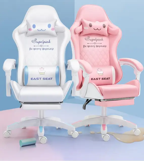 Sanrio Pink Desk Armless Computer Chairs Larger Seat Kawaii Hello Kitty New  Adjustable Anime 360° Swivel Rolling Office Chair - AliExpress