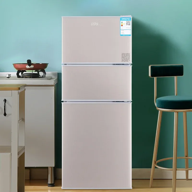 High Quality Three Doors Small-scale Refrigerator Fruit Vegetable Food Preservation Household Fridge Refrigeration and Freezing