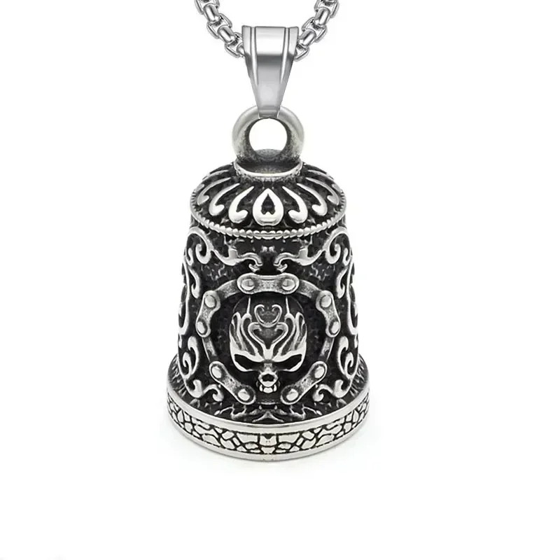 Lion King Pendant and Keychain with Uniquely Carved Bell - Retro Design