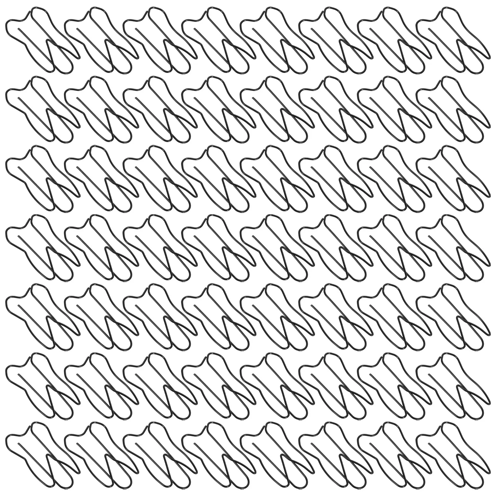 100Pcs 검은 치아 모양의 종이 클립 종이 용 강력한 그립 문구 클립 메모 파일 초대장 DIY 북마크 교사