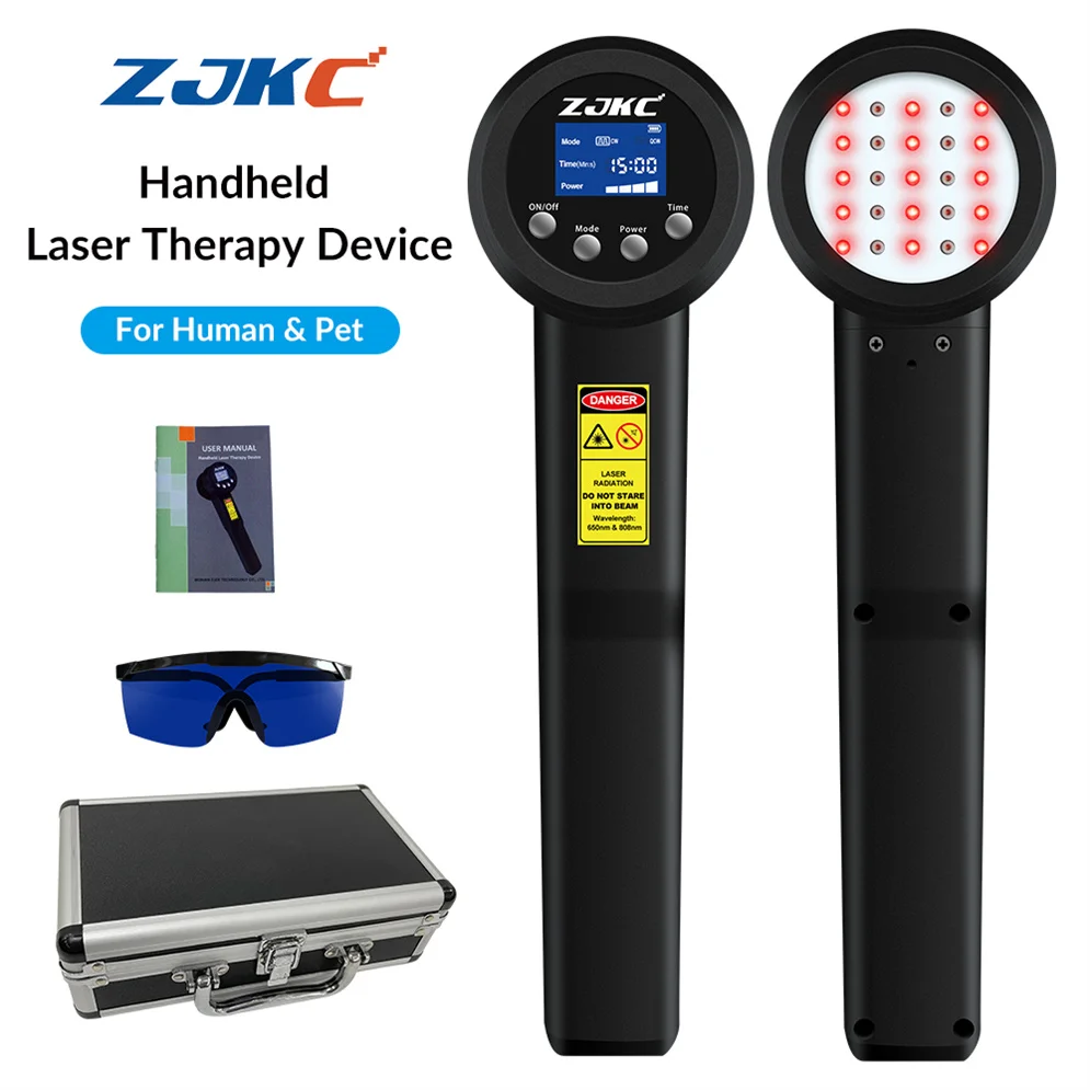 ZJKC Handheld 3W 650nm 808nm Cold Laser Therapy Instrument for Wound Healing Sciatica Rehabilitation Therapy Clinic Home Use natural rough petrified wood stone slab specimen healing gemstone minerals collection for jewelry making home decor