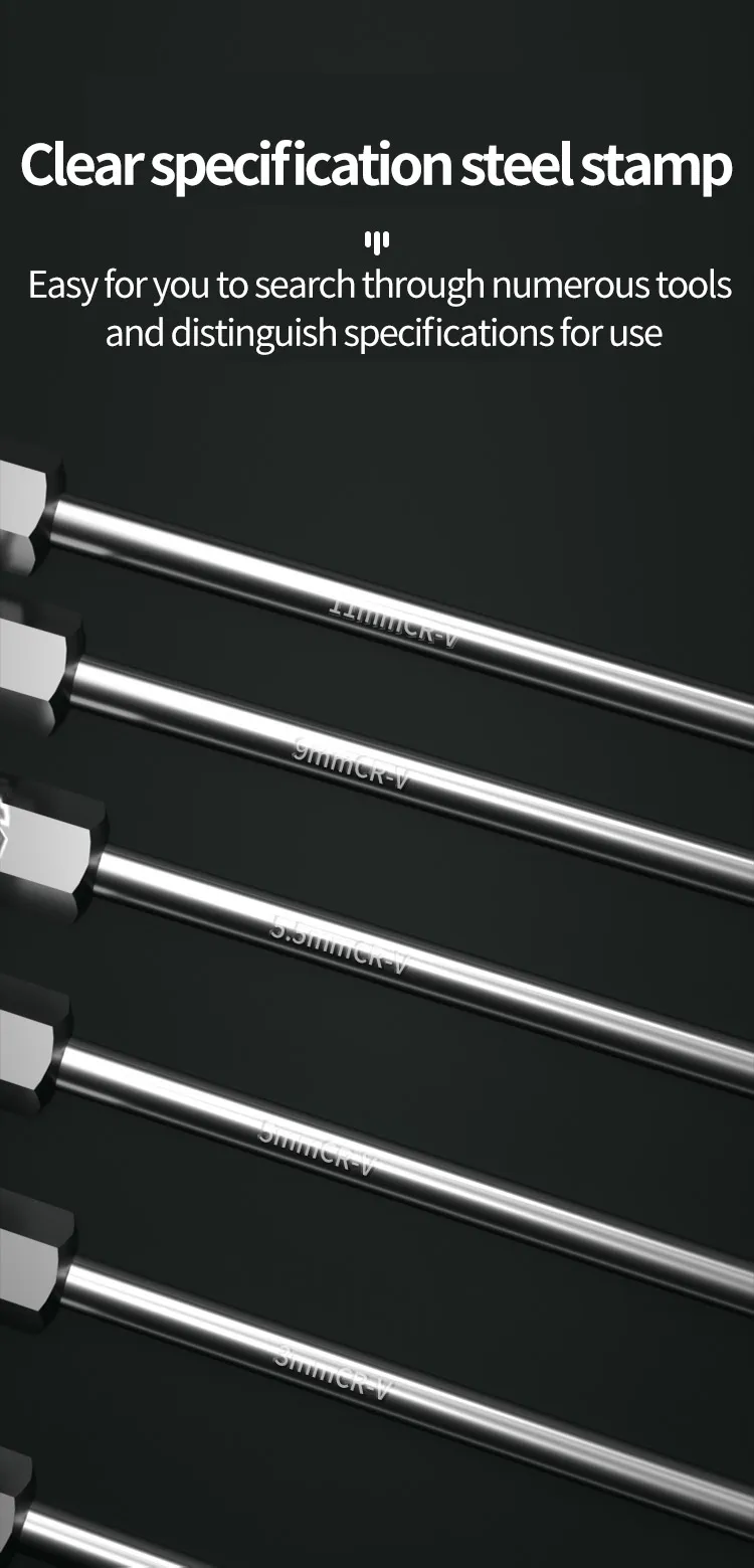 BAOLIAN Schraubendreher-Steckschlüssel, Sechskant-Schraubendreher, Sechskantmutternschlüssel, Verlängerungswerkzeug 5-14mm, Metall-Steckschlüssel, Schraubendreher – Detail 10
