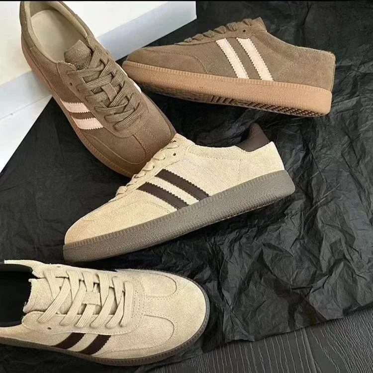 2024 Autumn New Flat Casual Frosted Board Shoes Retro Fashion Lace-up Women's Single Shoes Women Sneakers 2
