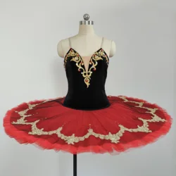New Ballerina Girls Ballet Tutu Dress Dance Costume Platter Pancake Red Party Dress for Kids