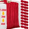 1.8/3/4M Christmas Red Table Runner Polyester Cheesecloth Valentine Long Decorations Wedding Party Banquets Bridal Baby Shower 1