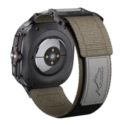 Sport Breathable Nylon Replacement Watch Band - 47mm (A Leather Gray)