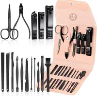 4/16 pcs Manicure Set Pedicure Sets Nail Clippers High-quality Steel Professional Nail Cutters Tools with Travel Case Kit Home C 2
