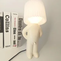 Claeted Naughty Boy Creative Table Lamp Unique LED Pleats Reading Lighting Bedroom Bedside Night Light Children's Gift 1