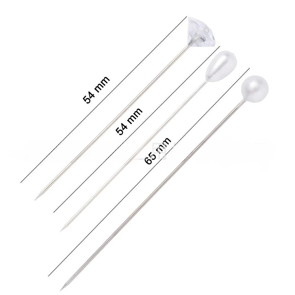 100Pcs/Box Colorful Round Pearl Head Needles Stitch Straight Push Sewing Pins For Dressmaking DIY Sewing Tools Positioning Pin