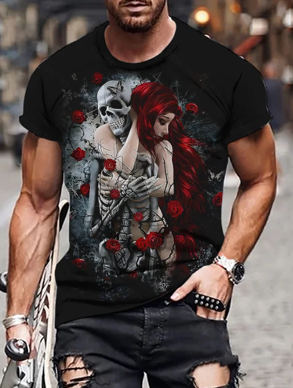 thumbnail image 1 of Camiseta informal con estampado 3D para hombre, ropa cómoda de hip hop, verano 2024, 1 of 4
