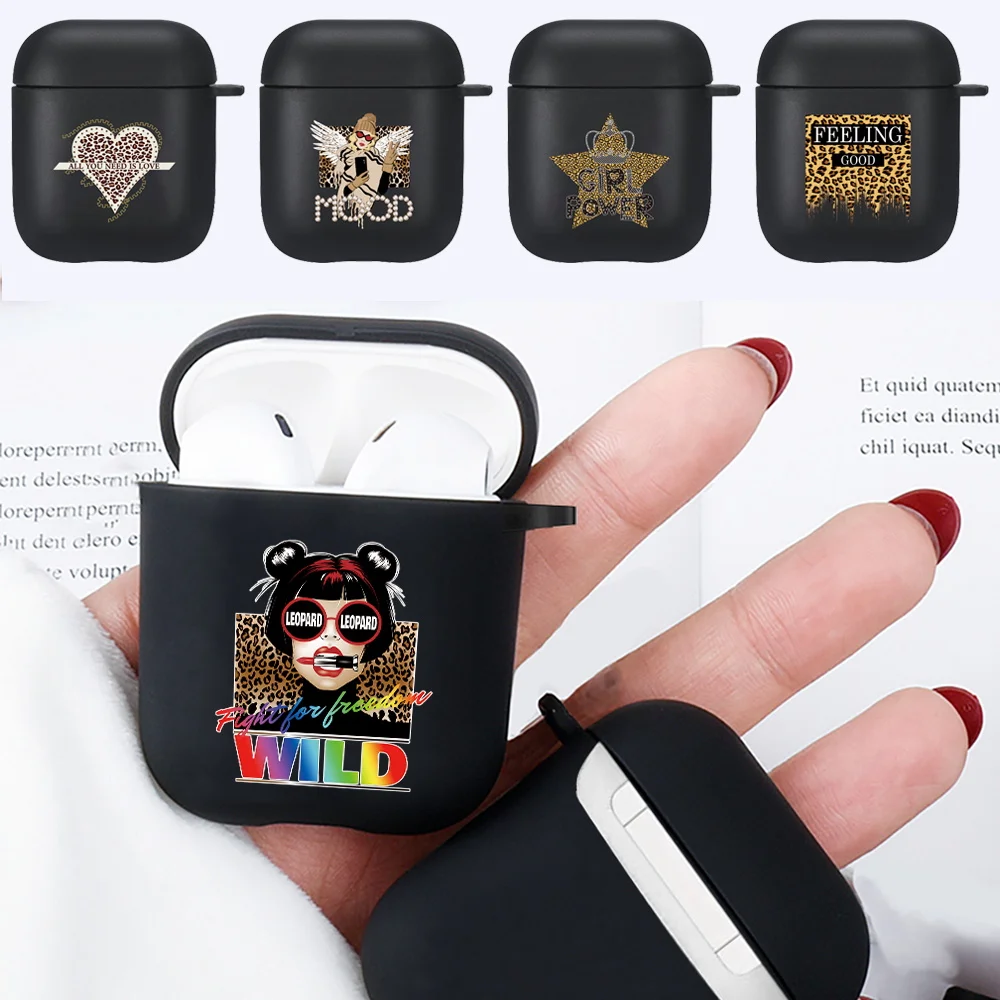 Earphone Case For Apple Airpods 1St/ 2Nd Generation Anti-Drop Leopard Series Pattern Wireless Bluetooth Headphone Silicone Cover