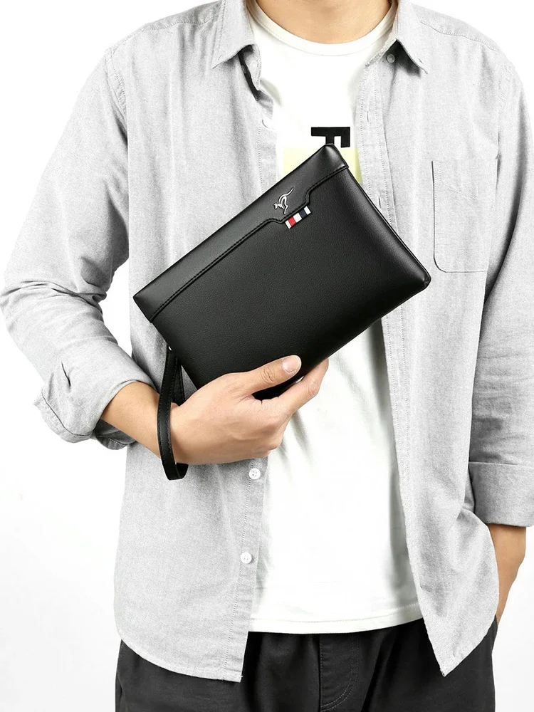 Pochette In Pelle Per Uomo Portafoglio Con Cerniera Carta Fashion Business Square Phone Ipad Pouch Hand Porter Valigetta Designer Purse