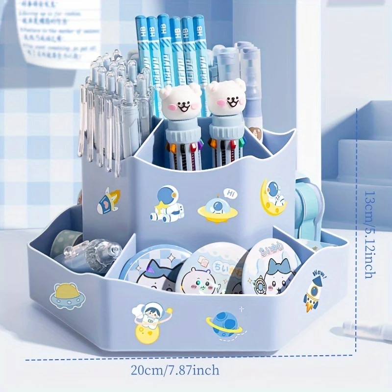 Desk Organizer 360-Degree Rotating Desk Organizer Large Capacity Multi-Functional Storage Office Supplies Cosmetics Pens & Markers