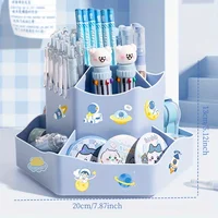 360-Degree Rotating Desk Organizer - Large Capacity, Multi-Functional Storage for Office Supplies, Cosmetics, Pens & Markers - I 2