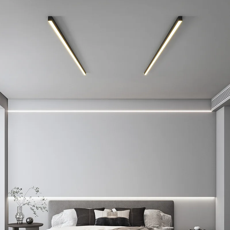 

No Main Light Living Room Lighting Ceiling Light Plain Linear Light Minimalist Dining Room Bedroom Led Lamp Ceiling Strip Light