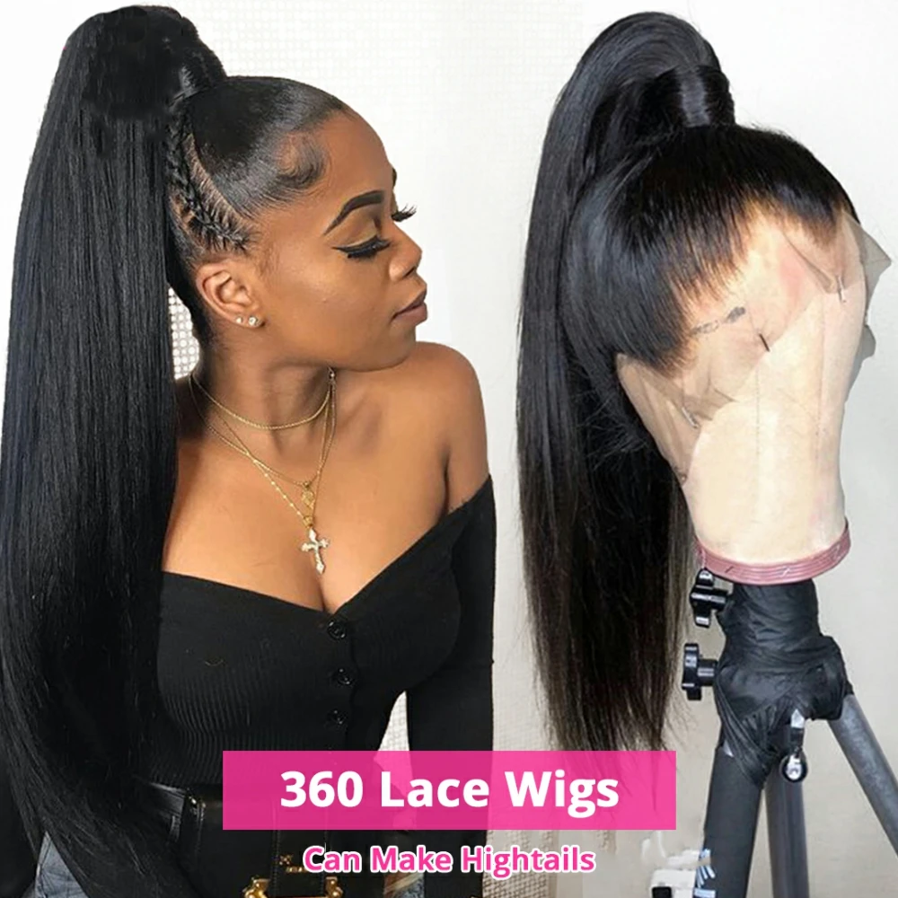 

360 Lace Front Wigs Human Hair Wigs Bone Straight Lace Frontal 4X4 Lace Closure Wig Brazilian Human Hair Wig For Black Women