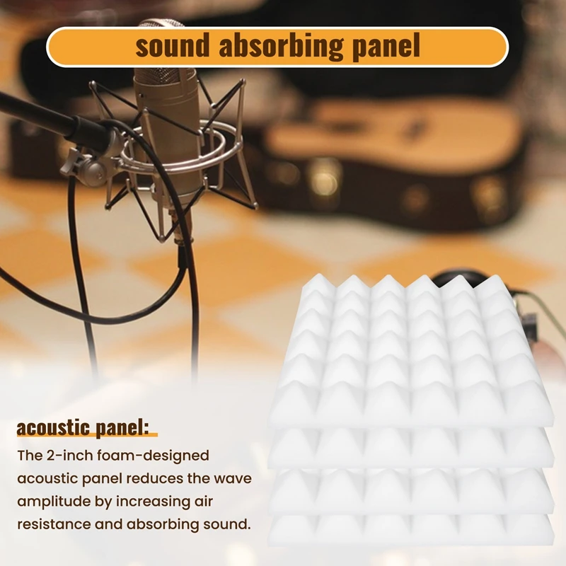 ABWY-12 Pack Acoustic Panels,Sound Proof Foam Panels,Studio Soundproofing Wedges,Wall Reduce Noise Foam,For Music Studio,Etc