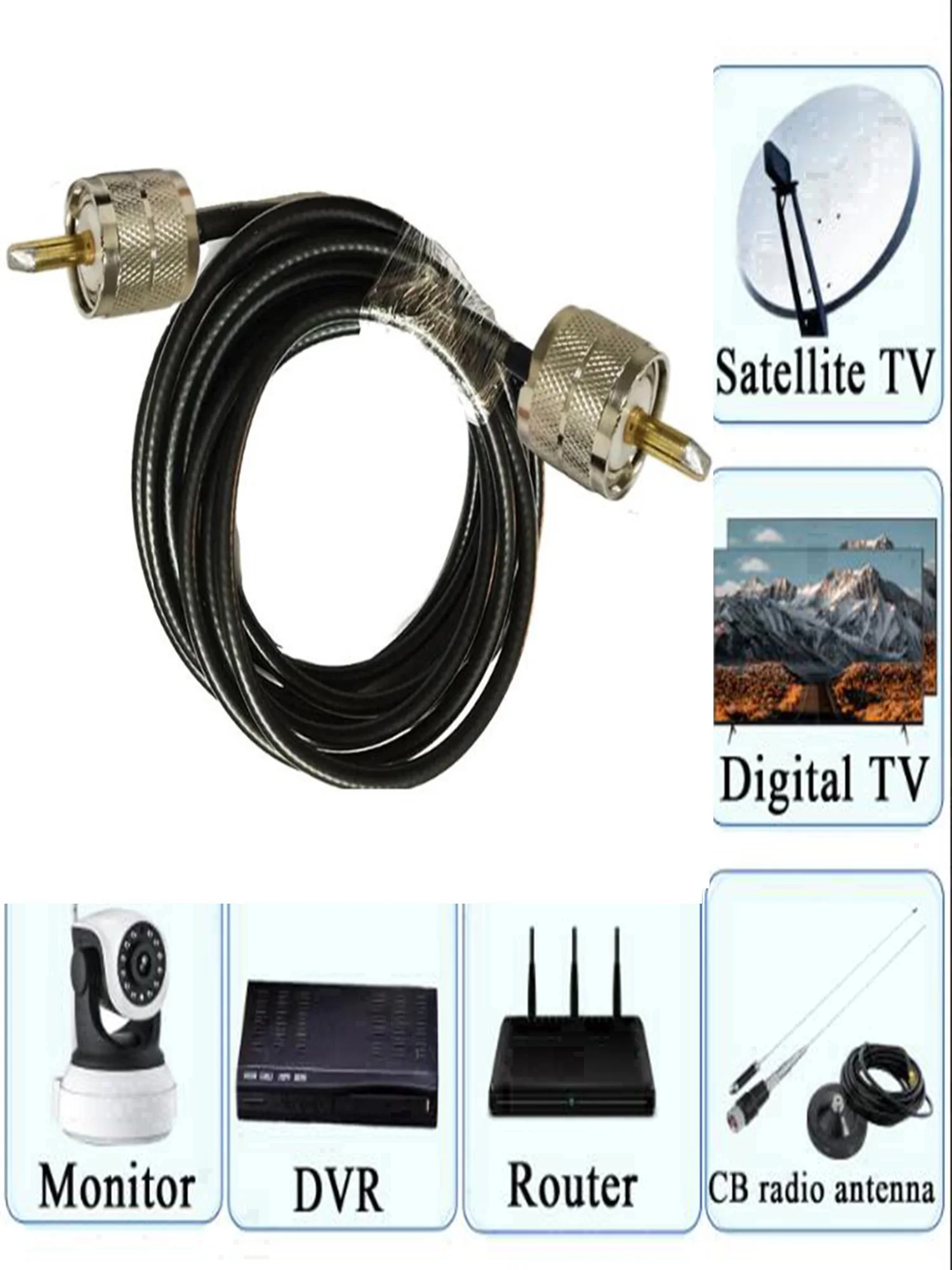 Premium UHF PL259 Coaxial RF Adapter Cable - Multiple Lengths Available