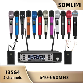 SOMLIMI 싱글 리시버 더블 핸드 헬드 마이크, 다중 색상 하이 퀄리티, EW135G4