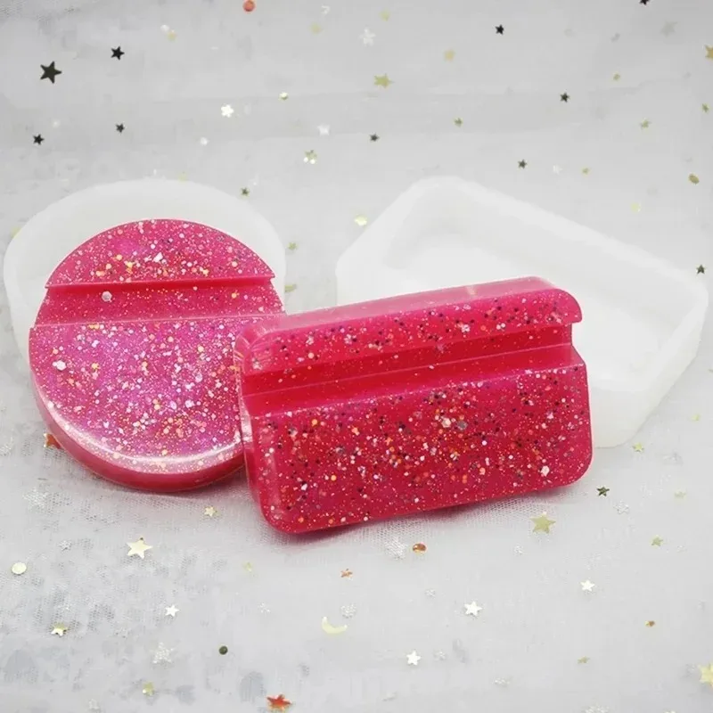 Creative Circular Square Phone Holder Silicone Mold DIY Handmade Phone Holder Accessories Home Desktop Gypsum Decoration Mold