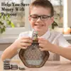 Money Box Hexagonal Wooden Piggy Bank with Digital Scale for Kids Adults Achieve Savings Goals with Children's Savings Target 5