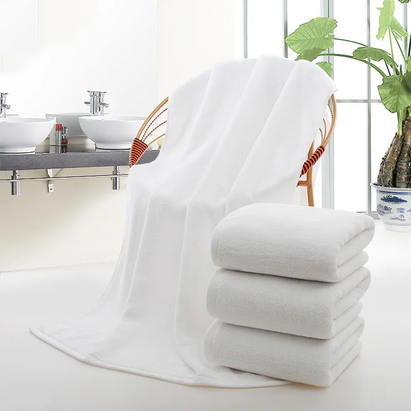 80x160cm white large bath towel thickened cotton towel highly absorbent bath towel suitable for swimming pool family hotels 3