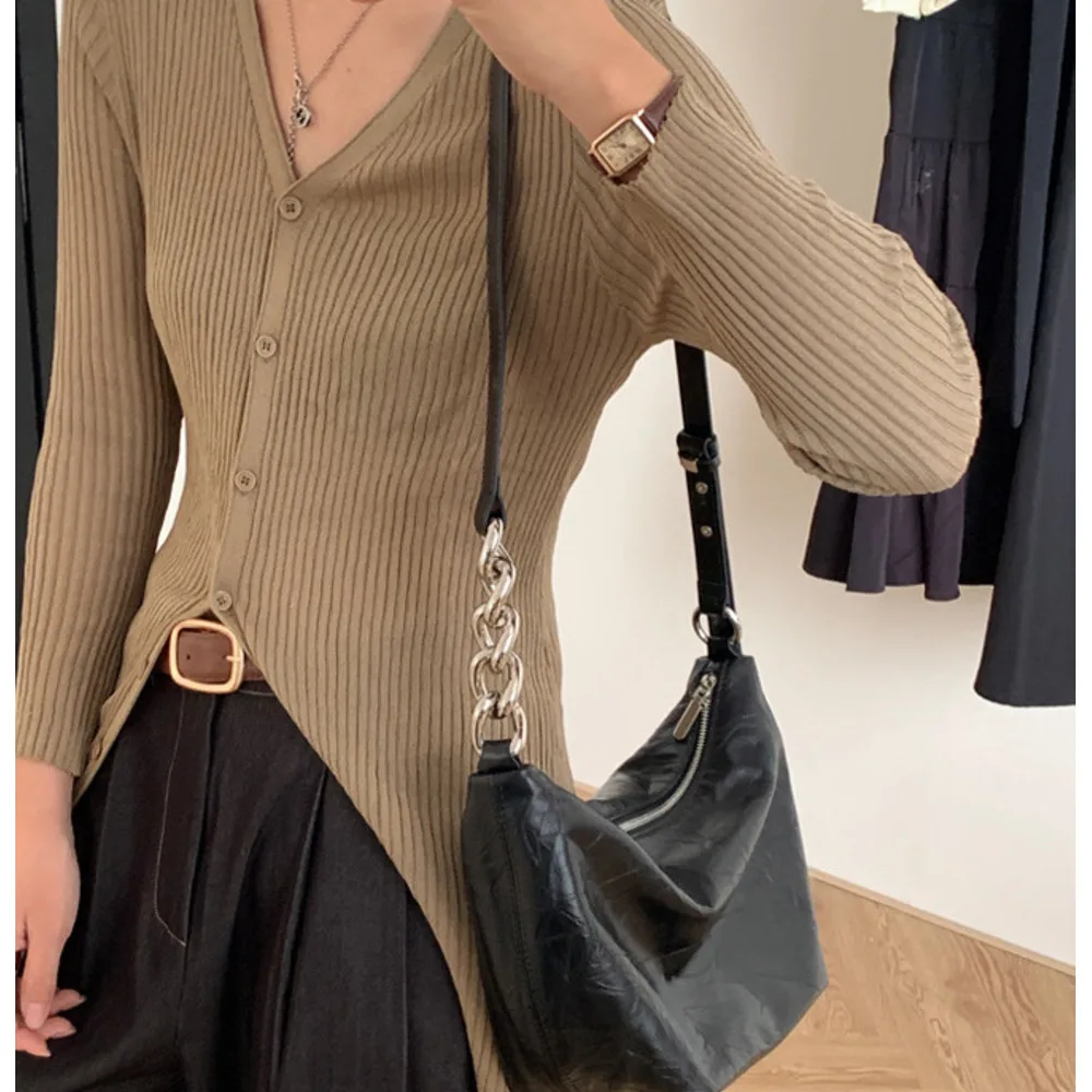 Hand Grab Muster Echtes Leder frauen mit Erweiterte Sinn, einfache und Große Kapazität Unterarm 2024 Neue Knödel_voghion.com