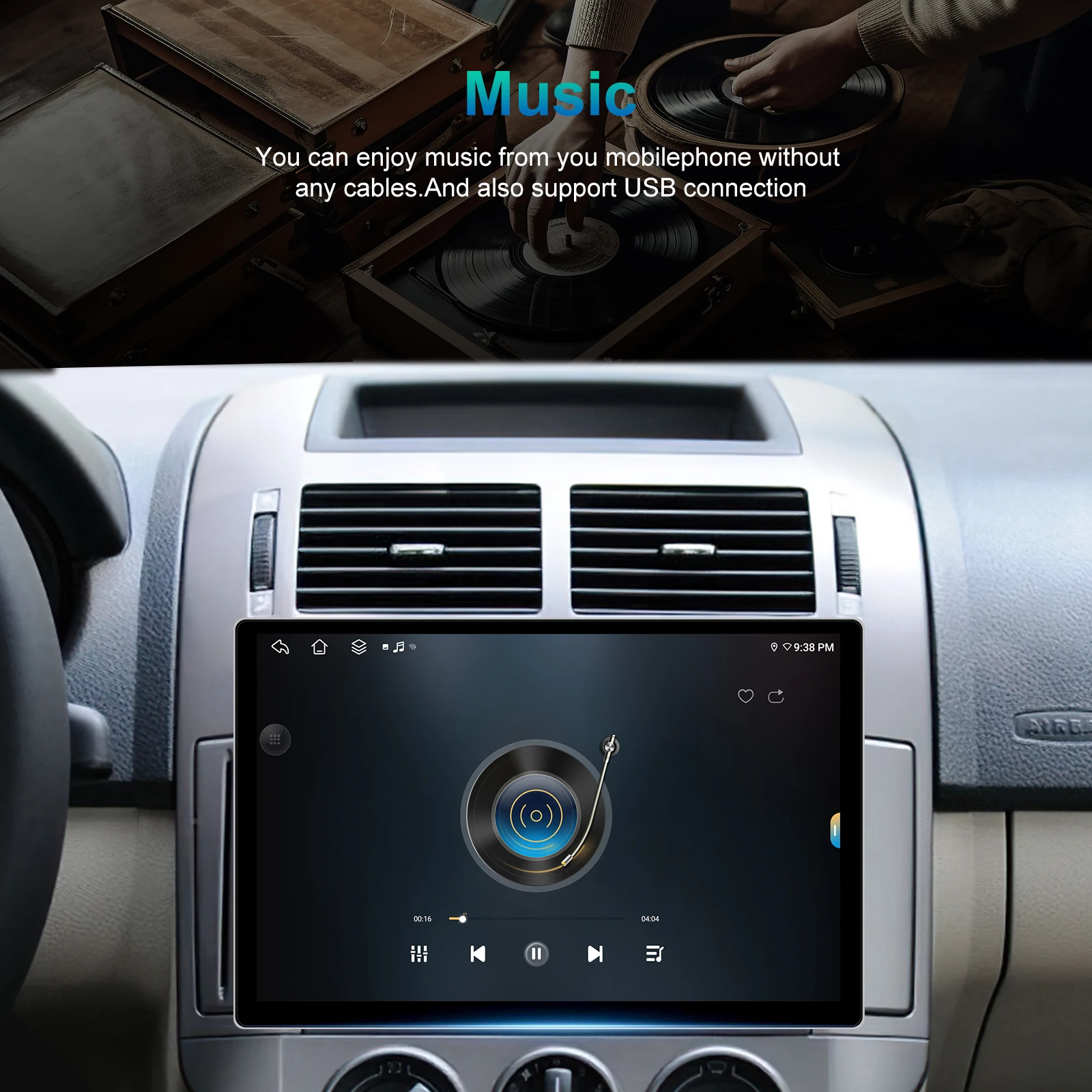 Podofo 13,1 Zoll Android 8-Kern Auto-Multimedia-Player GPS-Navigation BT Wireless Carplay Android Auto DSP FM Audio WIFI 4G – Detail 5