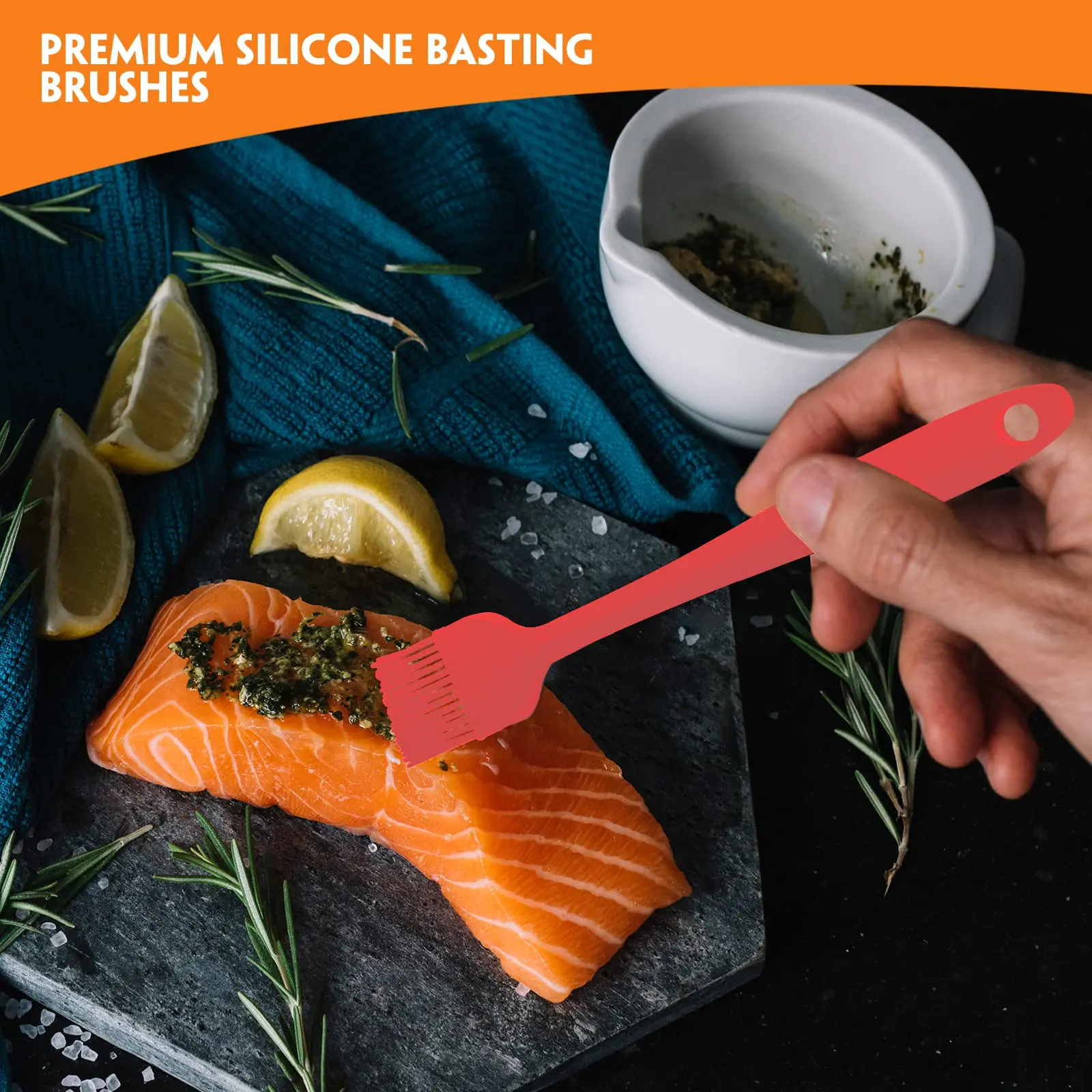 6Pcs Silicone Kitchen Utensils Set Spatula Set Non-Stick Cream Spatula Scraper Spoon Oil Brush Heat Resistant Cooking Tool Set