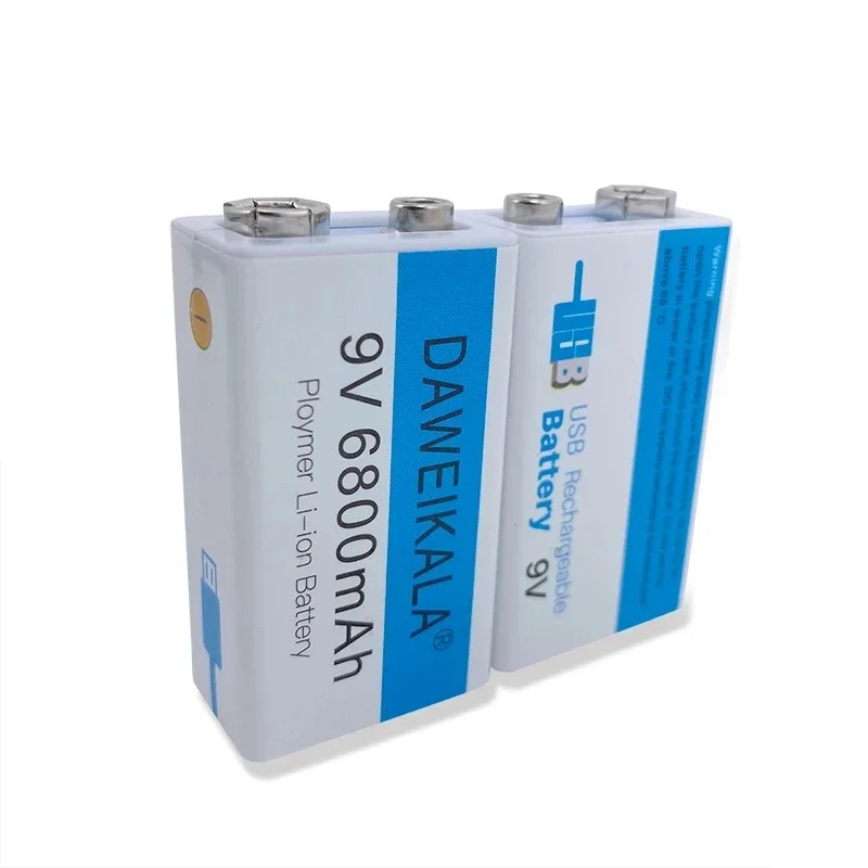 9V 6800mAh li-ion Rechargeable battery Micro USB for Multimeter Microphone Toy Remote Control KTV