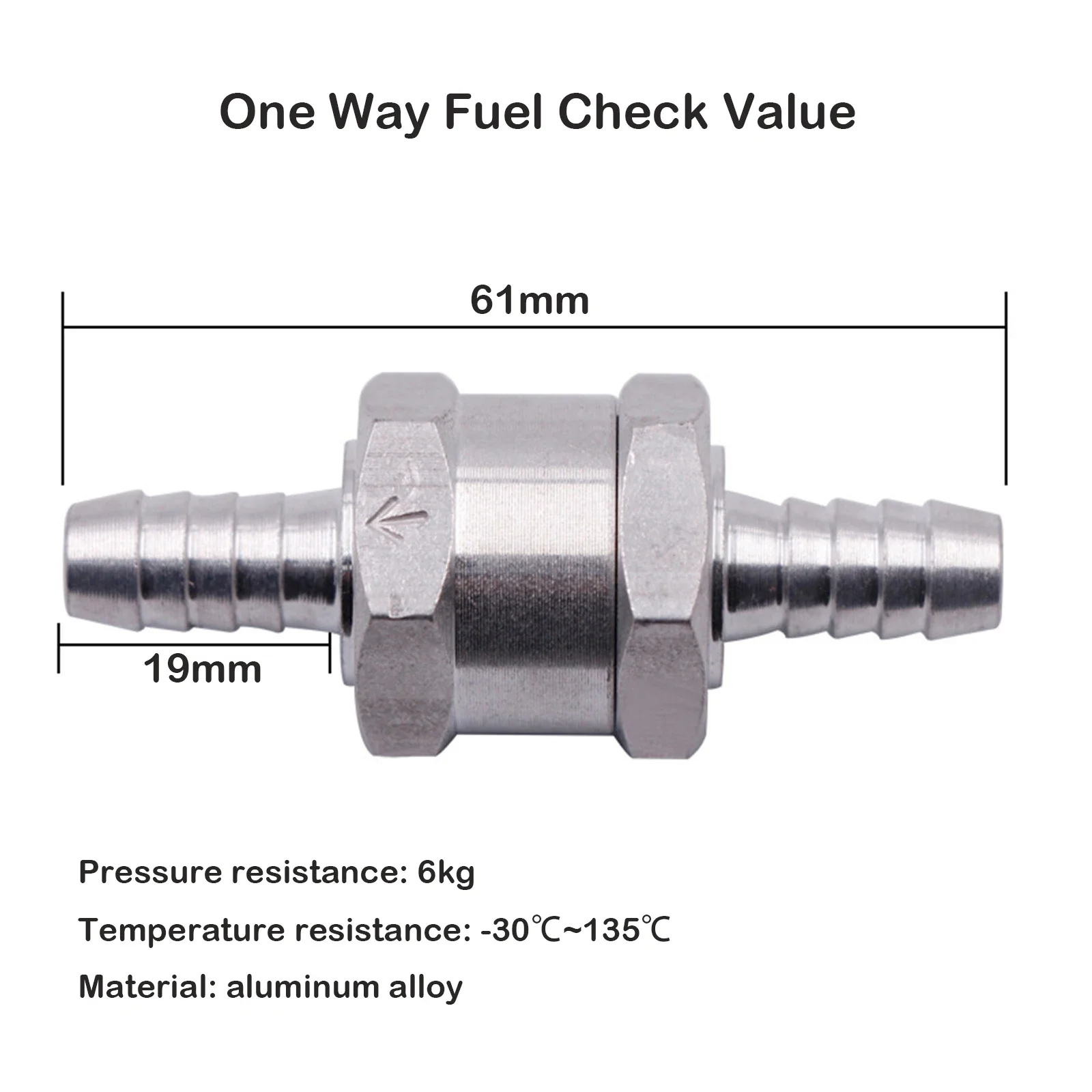 Aluminium Alloy Fuel Non Return Check Valve Petrol Diesel Water Fuel Line One Way Peugeot Renault Ships Motorcycles 6/8/10/12mm