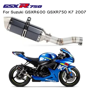 Motorcycle Exhaust Muffler Full System Middle Link For Suzuki GSX R600 R750 GSXR600 GSXR750 K7 2007 Exhaust Connector Mid Pipe