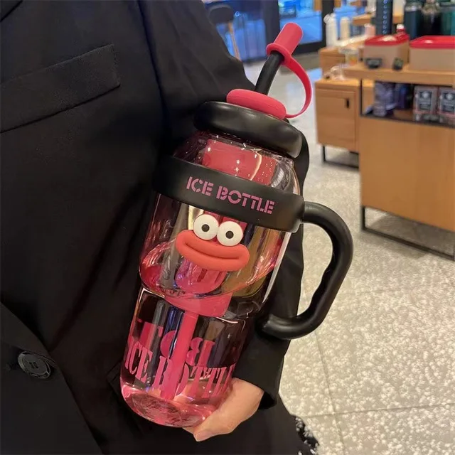 1200ML Sports Water Bottle with A Cute Large-mouthed Design, An Aesthetic Large-capacity Portable Summer Outdoor Straw Cup 3