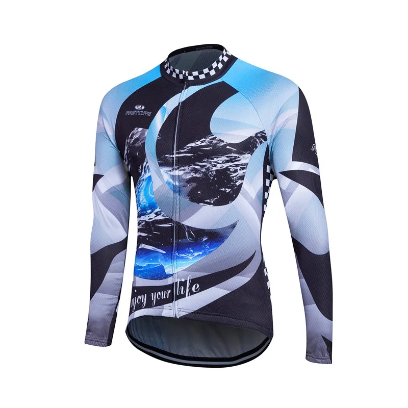 Men's Cycling Jersey Spring Fall Breathable Long Sleeve Men's Cycling Clothing MTB Road UV Protection Shirt