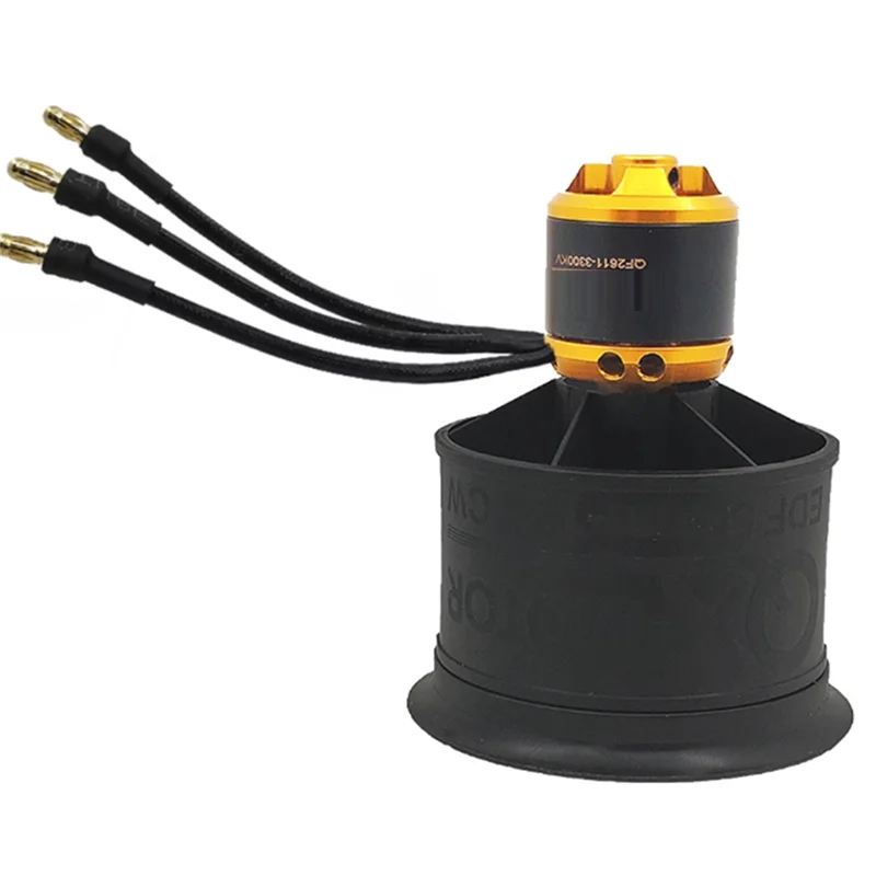 Ensemble EDF 50mm 12 pales et moteur QF2611 5000Kv, vue éclatée des composants.