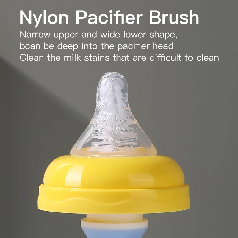 Cleaning Brush Set 3 in 1 Mother-child Silicone Baby Bottle Cup Cleaning Brush Suction Stand Type Feeding Clean Tool Set