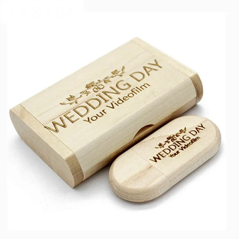 10 Pcs/Lot Bamboo USB Flash Drives Free Logo Photography Custom Pen Drive Real Capacity Wedding Memory Stick 64GB/32G/16G U Disk