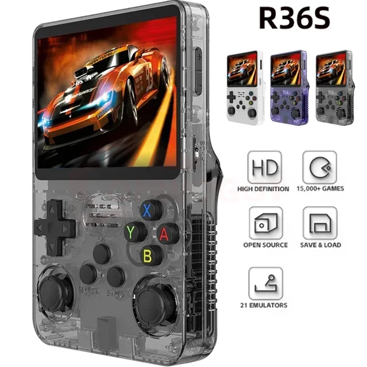 Consola de juegos portátil Retro R36S de código abierto ARKOS 2,0 pantalla IPS de 3,5 pulgadas 64G/128G reproductor de vídeo de bolsillo portátil regalo de Navidad para niños - Image 4