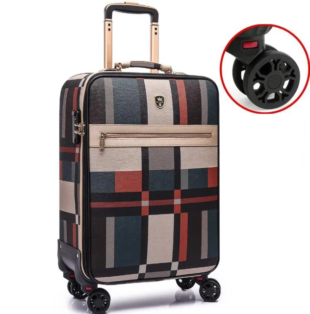 Mens Old Style Luggage Set 3 Pieces with Spinner Wheels