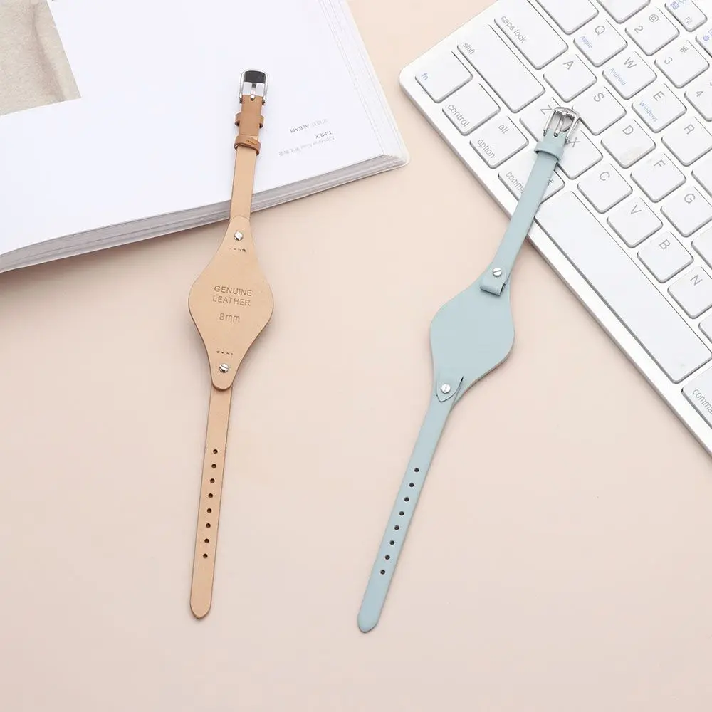Round Tail Genuine Leather Watchband Loop Strap Bracelet